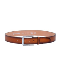 Damen-Vario-Gürtel 4 cm Vollleder gerade Kante gebrusht-Cognac